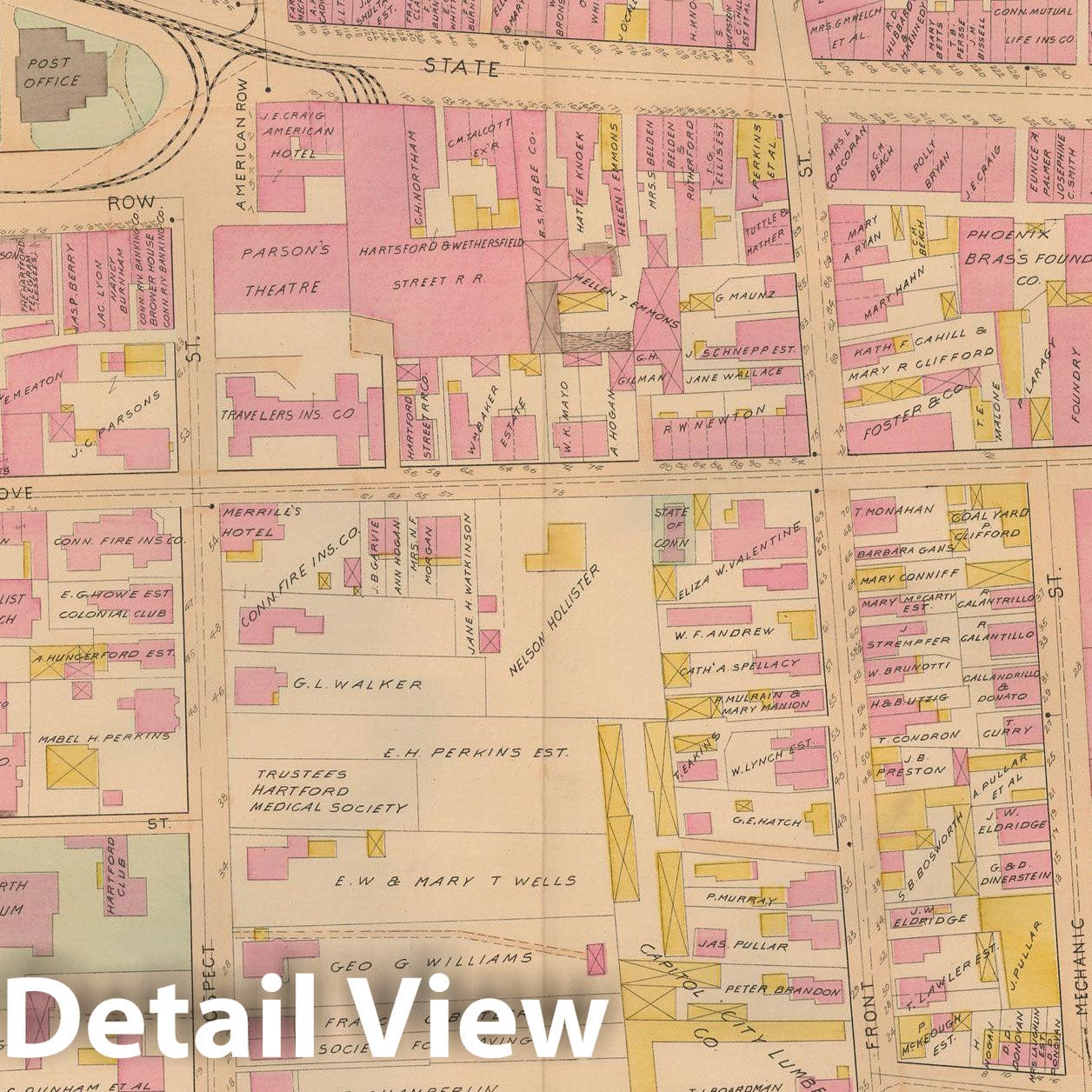 Historic Map : Atlas City of Hartford, Hartford 1896 Plate 001 , Vintage Wall Art