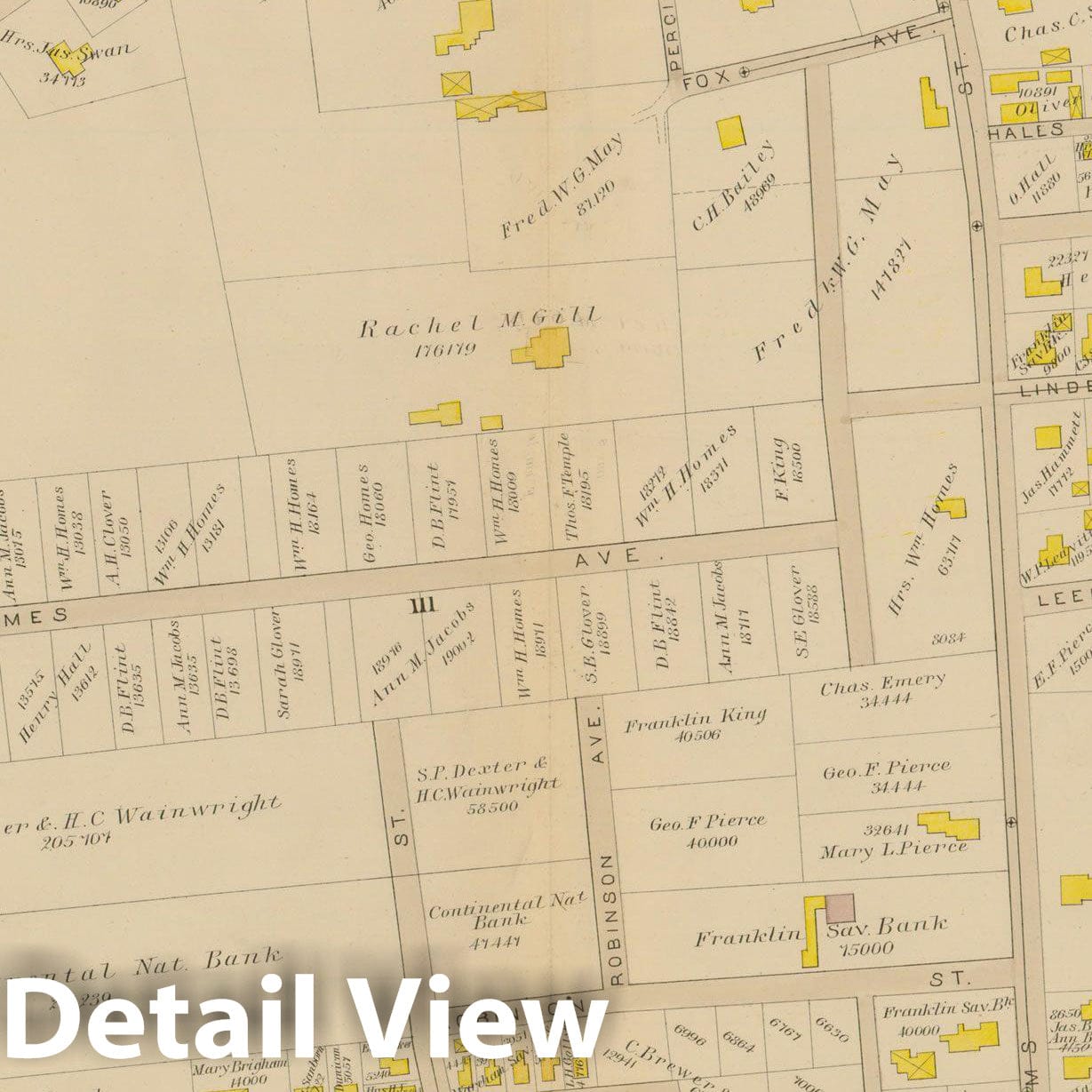 Historic Map : Atlas of Dorchester, Dorchester 1884 Plate D , Vintage Wall Art