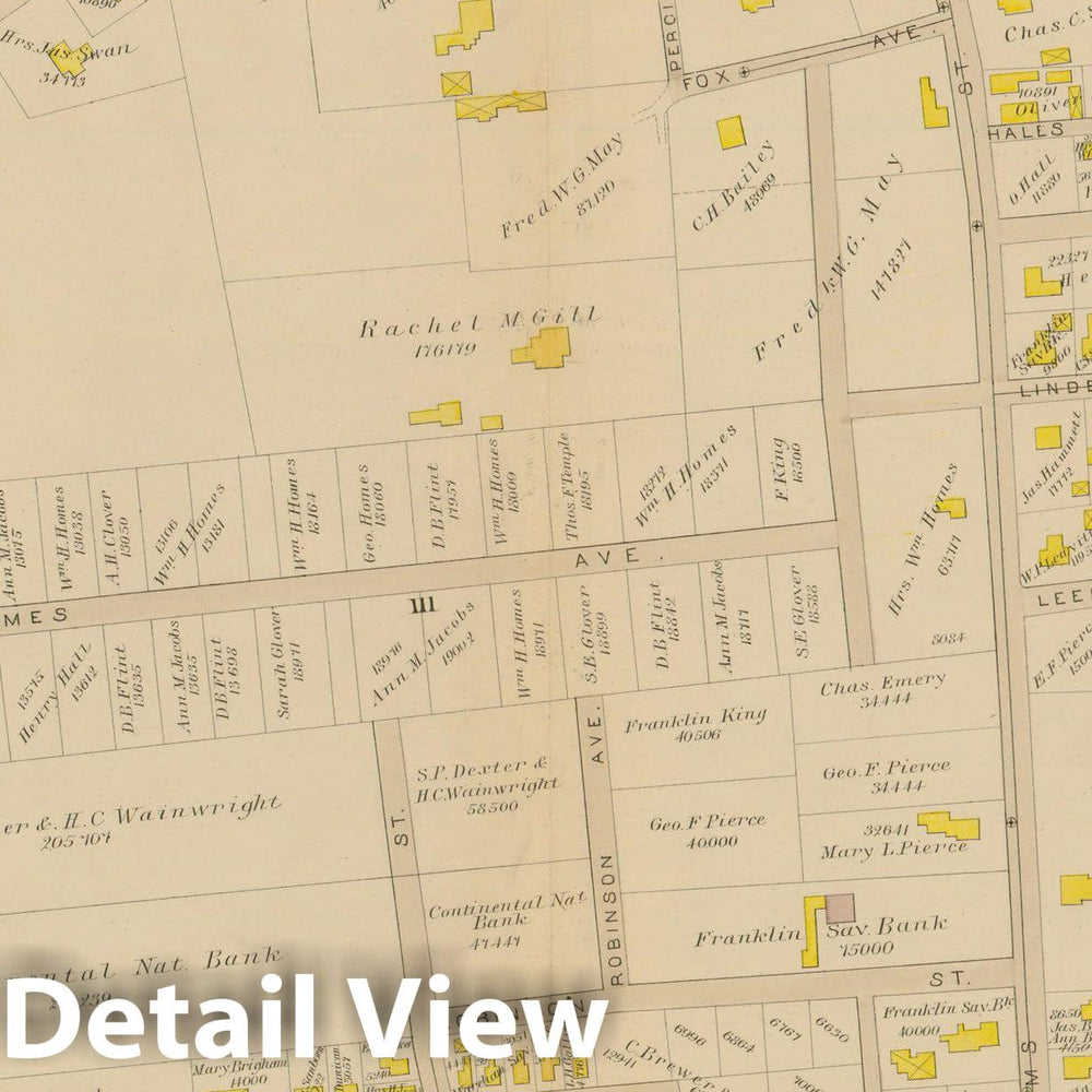 Historic Map : Atlas of Dorchester, Dorchester 1884 Plate D , Vintage Wall Art