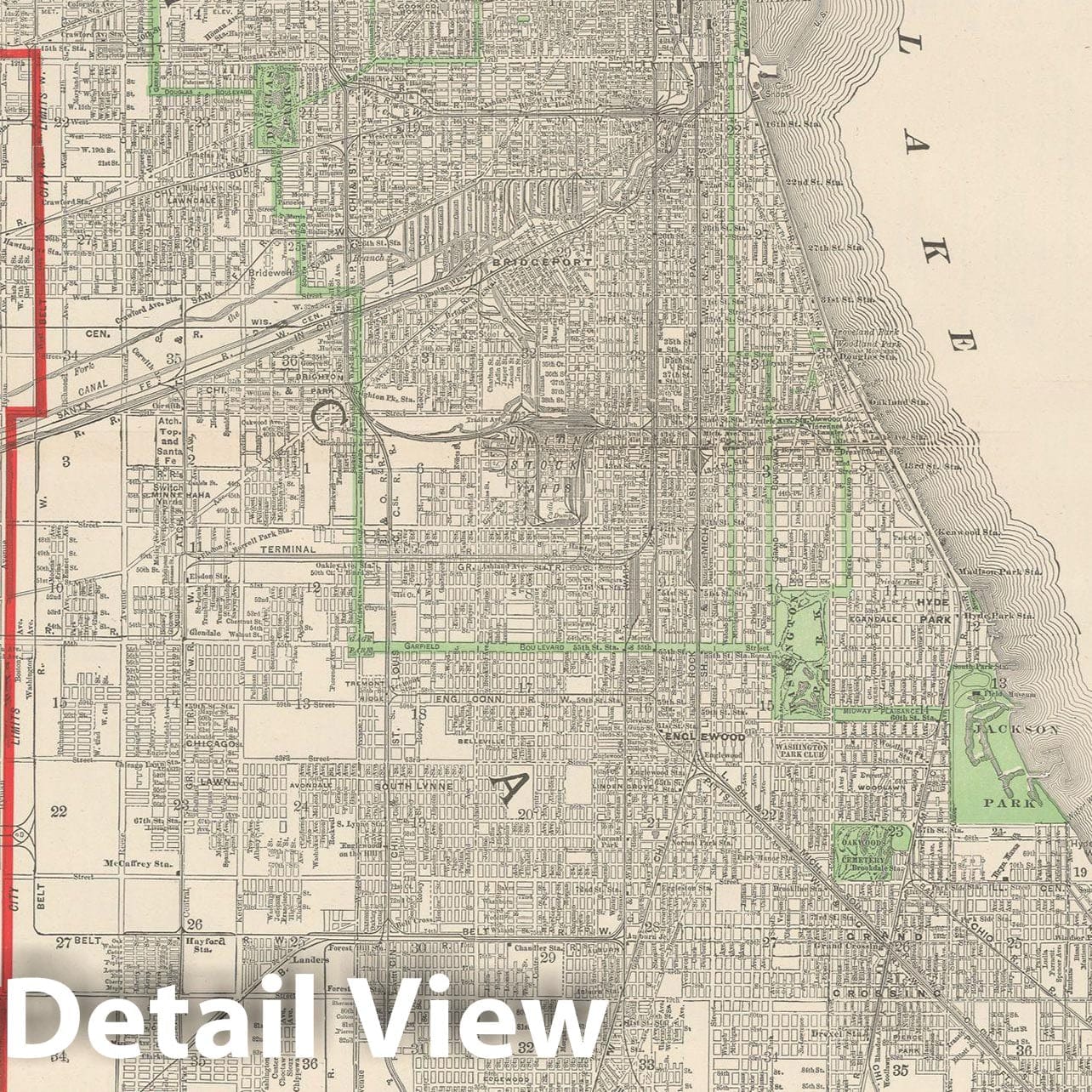 Historic Map : Chicago 1903 , Rand McNally Business Atlas , v2, Vintage Wall Art