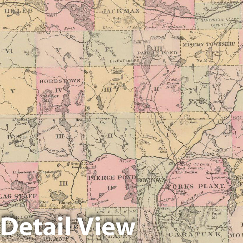 Historic Map : Atlas of Maine, Somerset 1885 , Vintage Wall Art