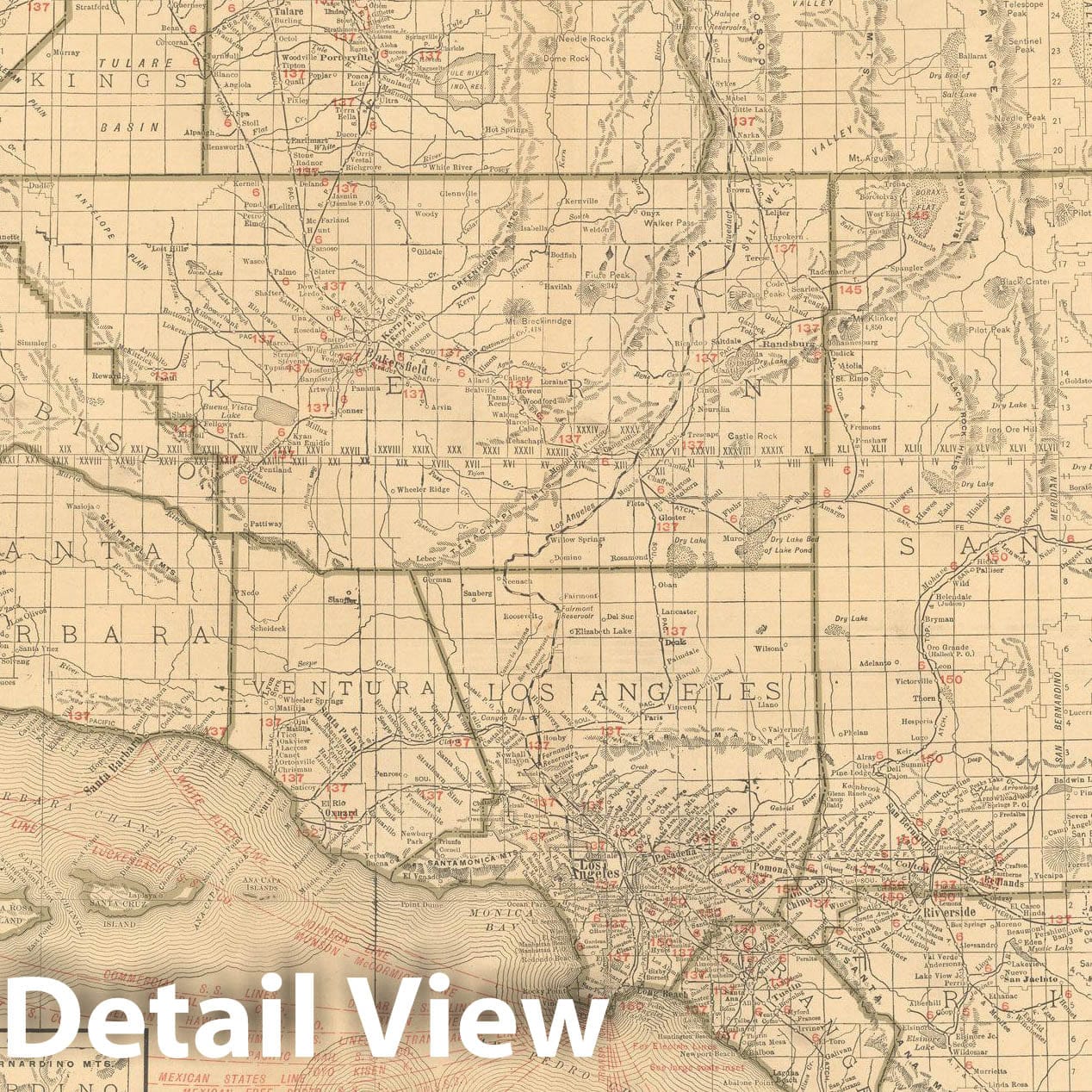 Historic Map : California 1925 , Vintage Wall Art