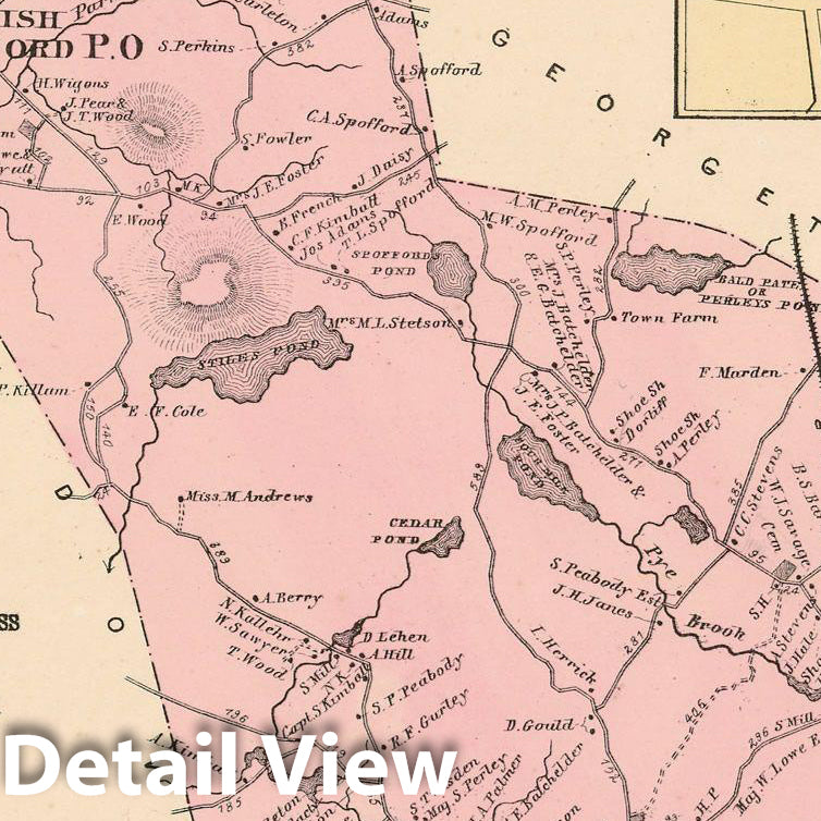 Historic Map : Atlas of Essex County Massachusetts, Boxford 1872 , Vintage Wall Art