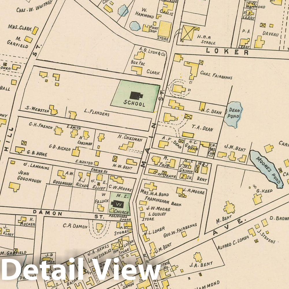 Historic Map : Atlas of Middlesex County, Massachusetts, Cochituate 1889 , Vintage Wall Art