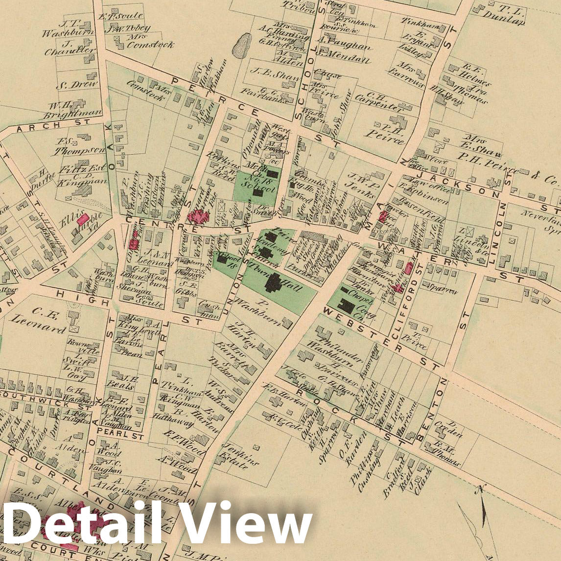 Historic Map : Atlas of Plymouth County Massachusetts, Middleborough 1879 , v2, Vintage Wall Art