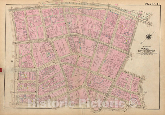 Historic Map : Atlas City of Boston: Boston Proper and Back Bay, Boston 1928 Plate 011 , Vintage Wall Art