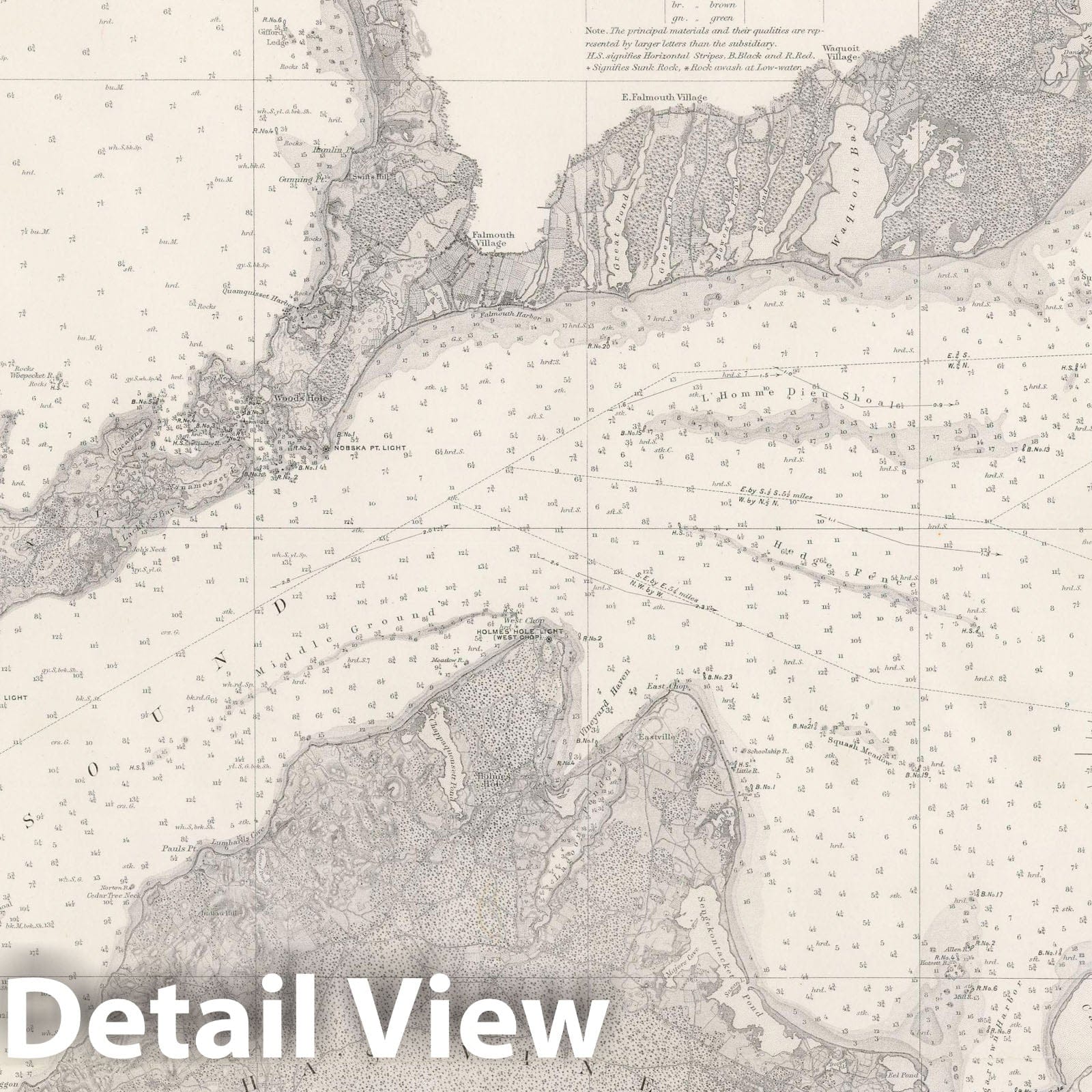 Historic Map : Cape Cod & Martha's Vineyard 1874 Topographic Map , Vintage Wall Art