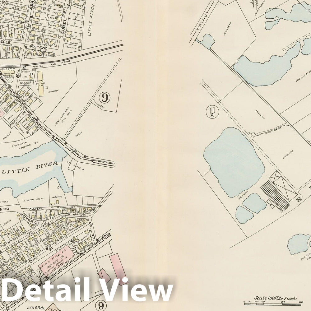 Historic Map : Atlas of Lynn, Nahant & Swampscott, Lynn 1924 Plate 010 , Vintage Wall Art