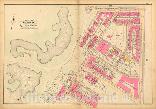 Historic Map : Atlas of Boston Proper, 1902 Plate 032 , Vintage Wall Art