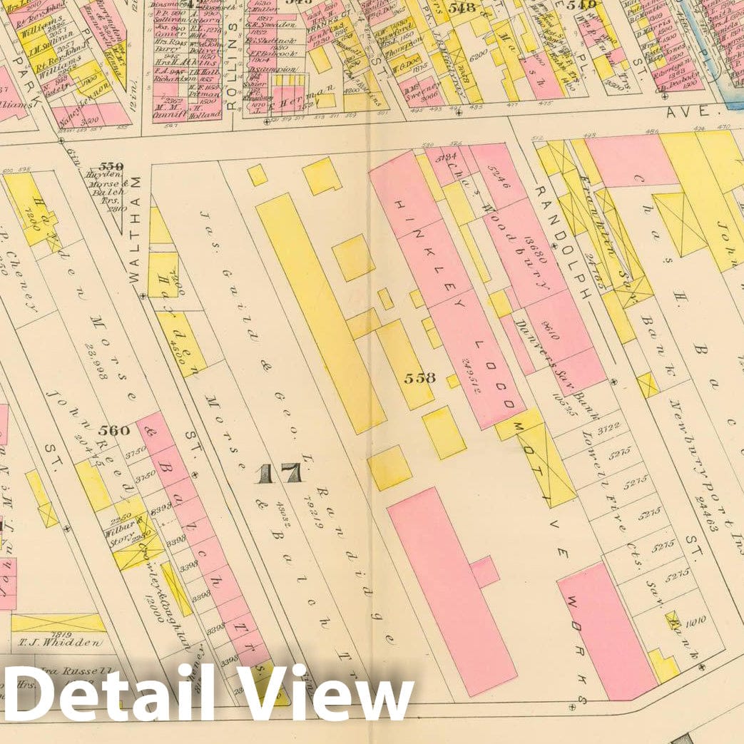 Historic Map : Atlas City of Boston, Boston Proper, Volume I, Boston 1883 Plate L , Vintage Wall Art