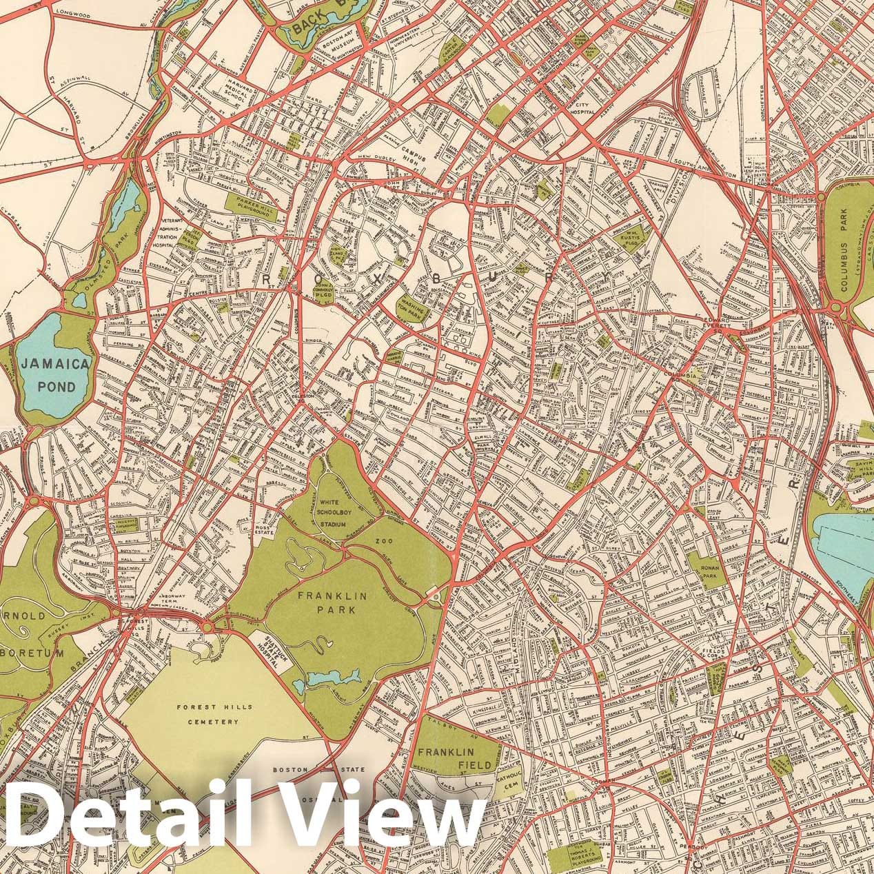 Historic Map : Boston 1987 , Vintage Wall Art