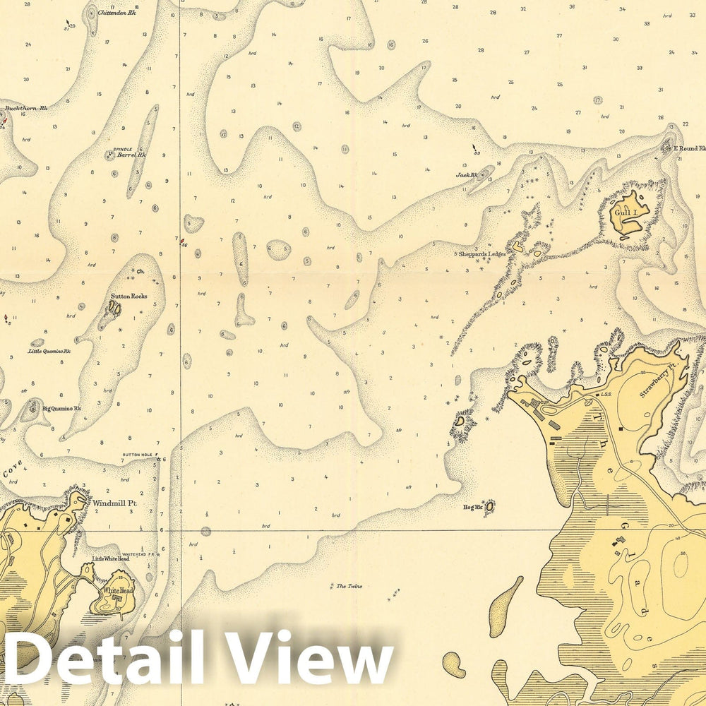 Historic Map : Cohasset 1915 Topographic Map , v2, Vintage Wall Art