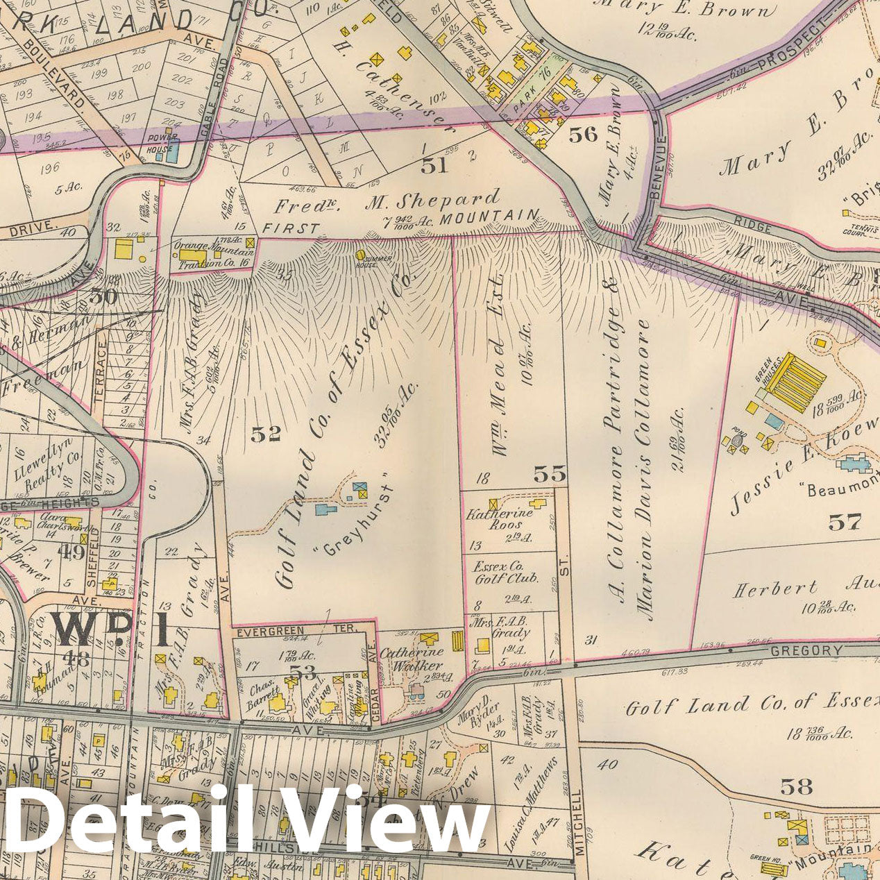 Historic Map : Atlas Oranges, West Orange 1911 Plate 018 , Vintage Wall Art