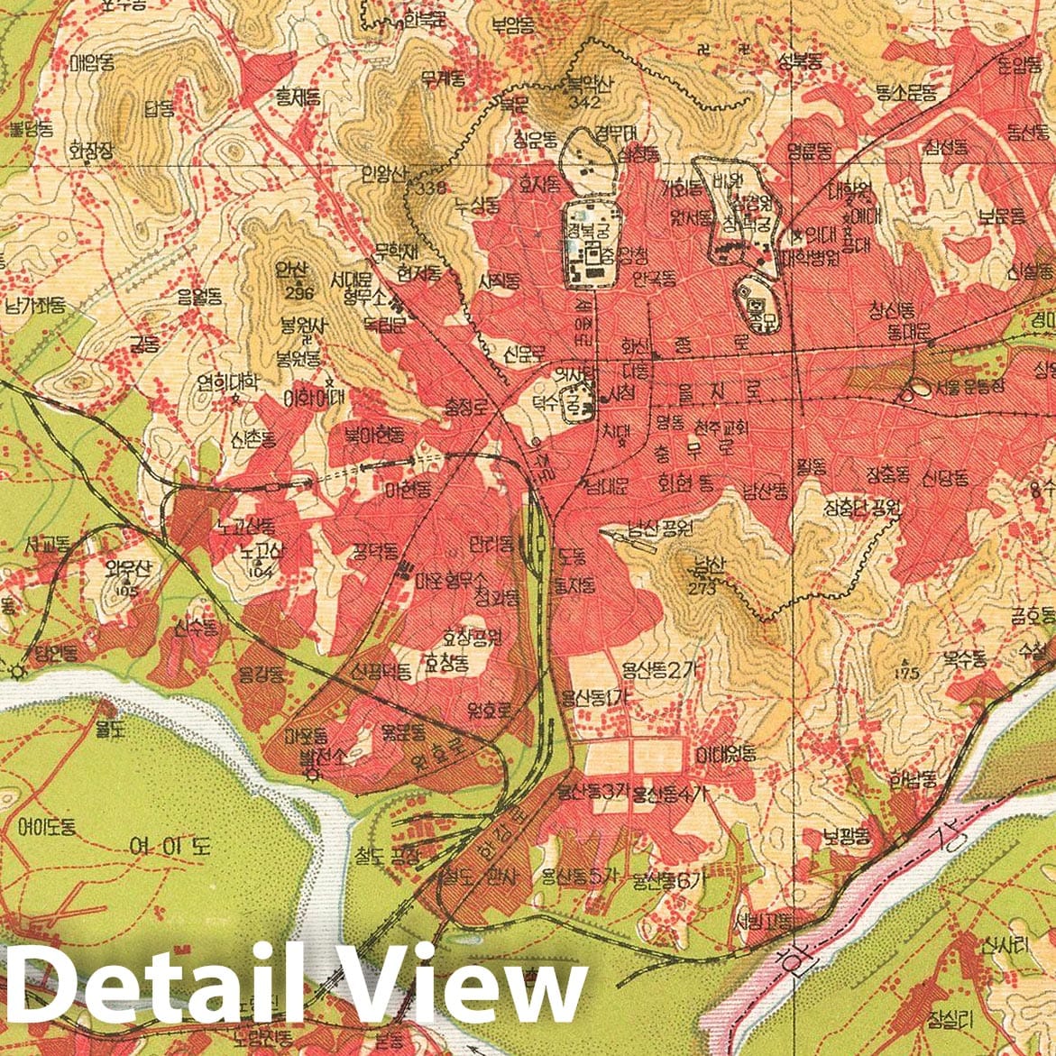 Historic Map : Seoul 1915 , Vintage Wall Art