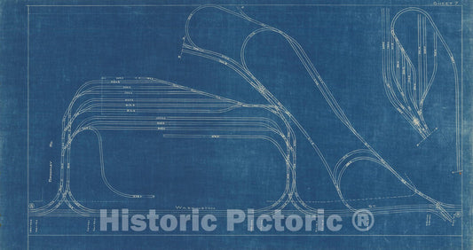 Historic Map : Boston Elevated Railway Track Plans, Jamaica Plain 1936 Plate 007 , Vintage Wall Art