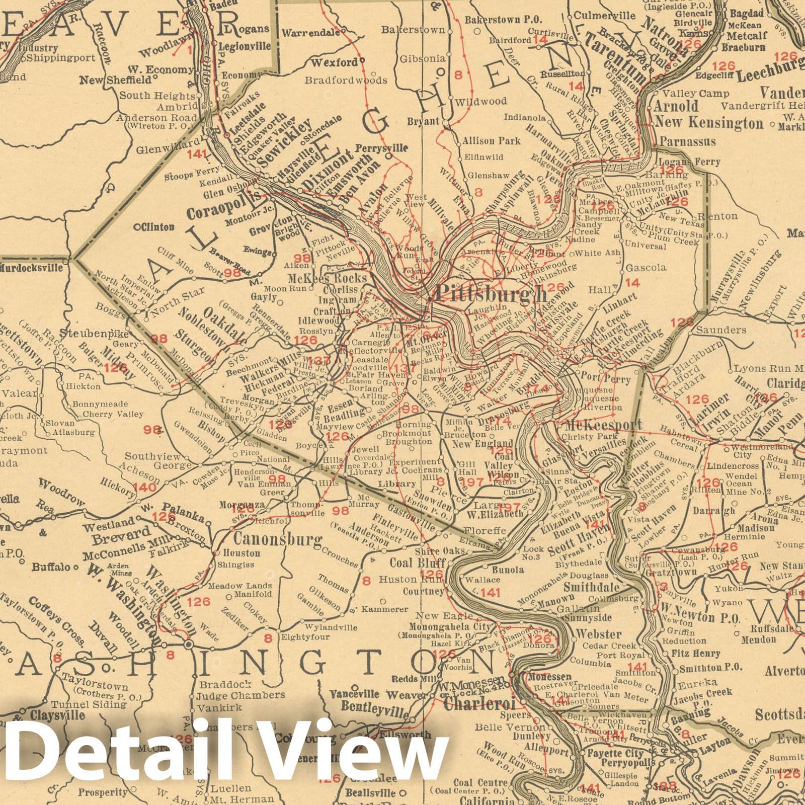 Historic Map : Commercial Atlas of America, 56th Edition, Pittsburgh 1925 , Vintage Wall Art