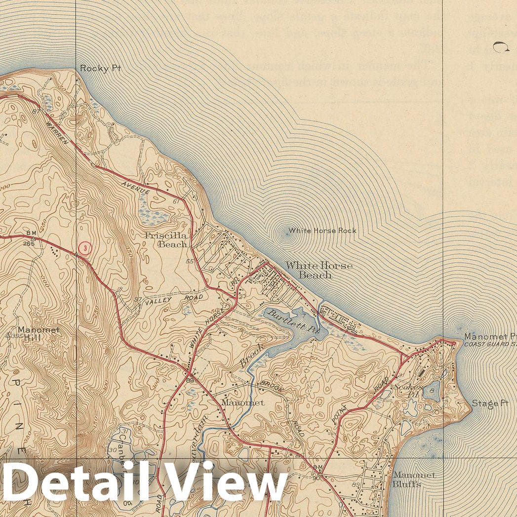 Historic Map : USGS 7.5 Minute Sheets and Quadrangles, Manomet & Plymouth 1942 Topographic Map , Vintage Wall Art