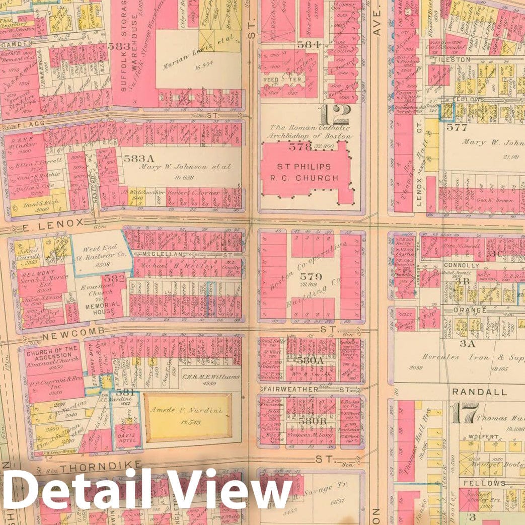 Historic Map : Atlas City of Boston, Boston 1912 Plate 029 , Vintage Wall Art