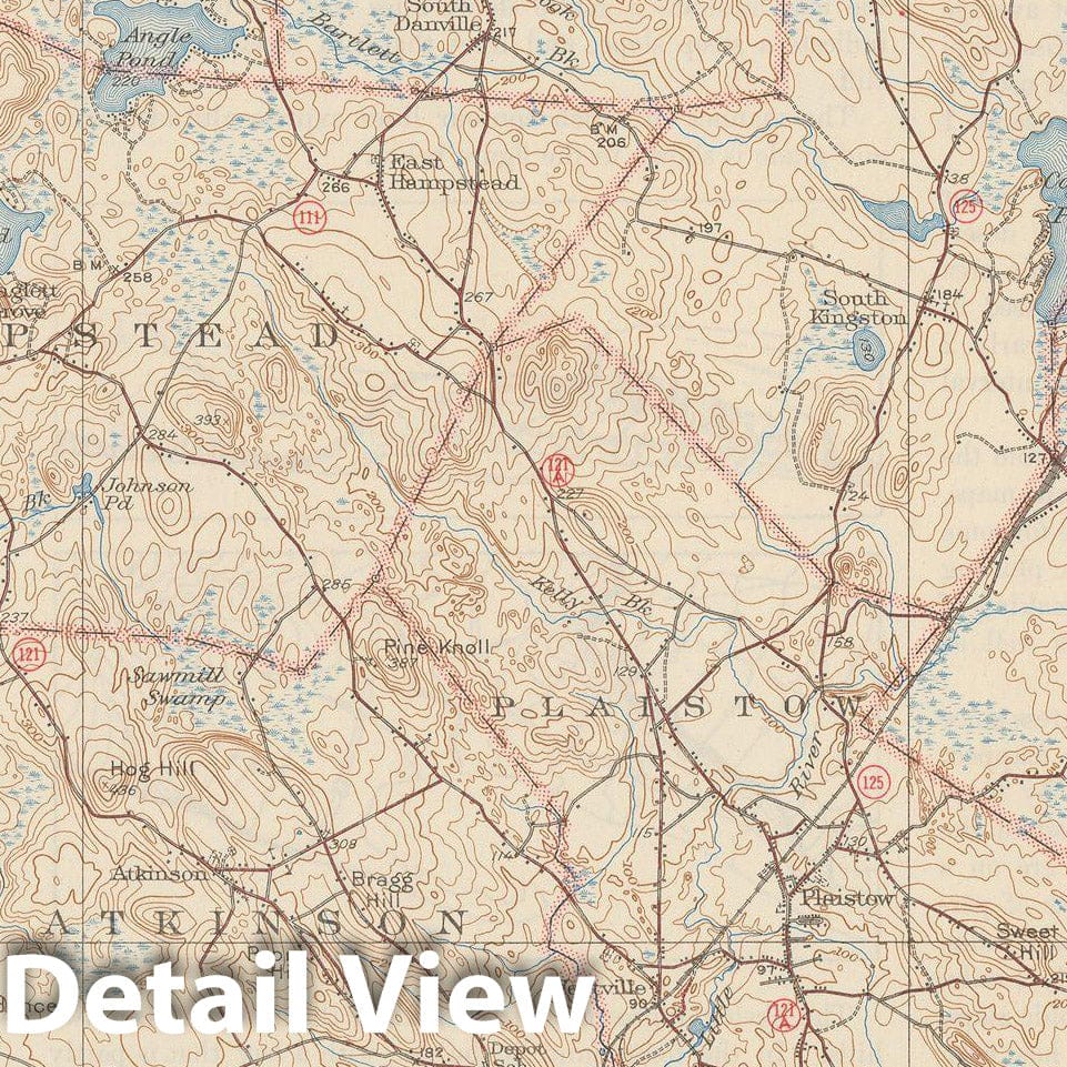 Historic Map : USGS 7.5 Minute Sheets and Quadrangles, Atkinson & Hampstead & Haverhill & Plaistow & Salem 1947 Topographic Map , Vintage Wall Art