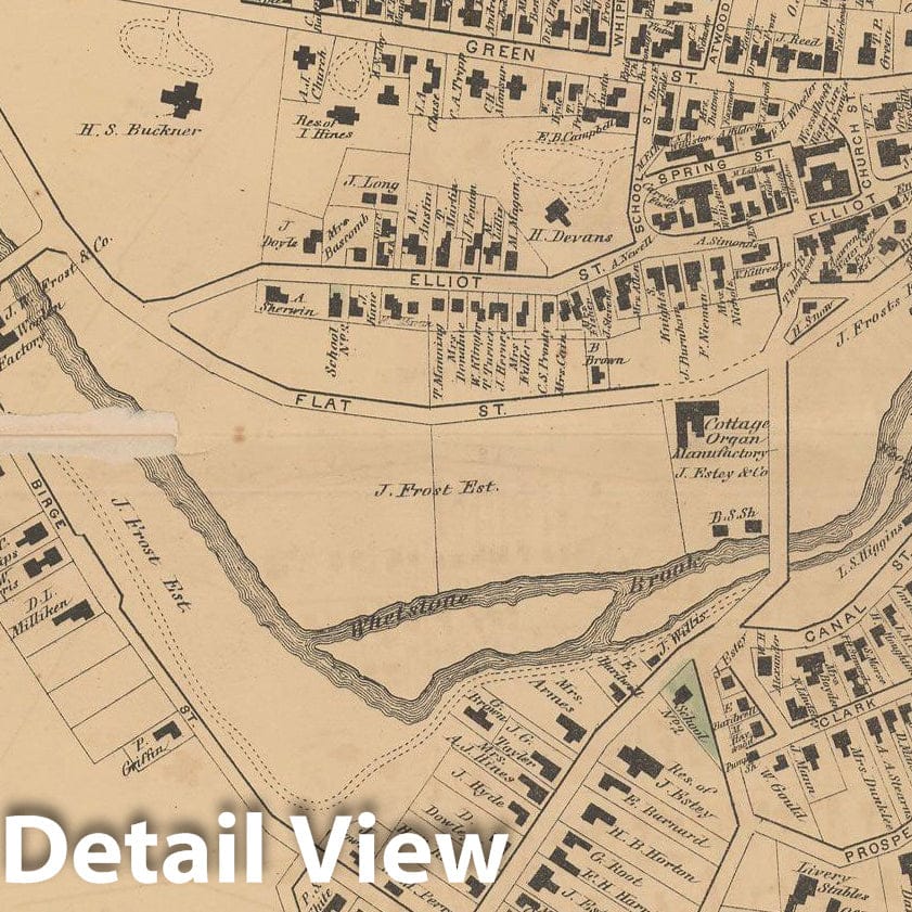 Historic Map : Atlas of Windham County, VT, Brattleboro 1869 , Vintage Wall Art