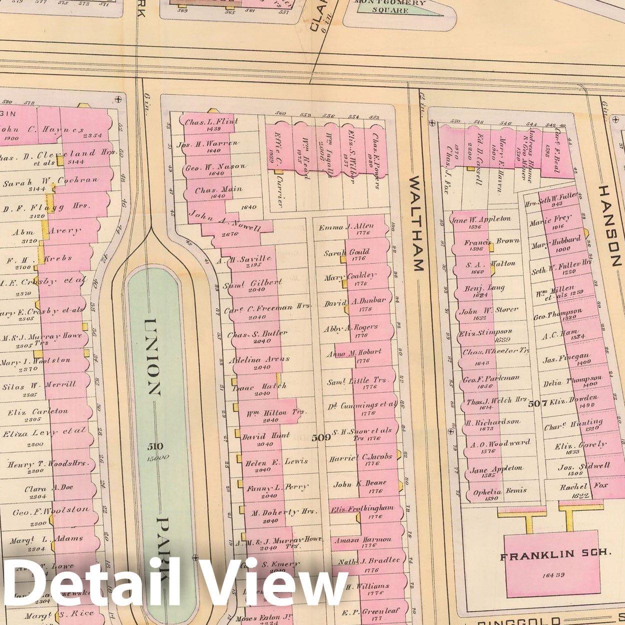 Historic Map : Atlas City of Boston, City Proper, Vol. 2, Boston 1888 Plate 060 , Vintage Wall Art