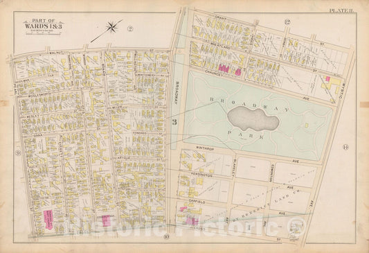 Historic Map : Atlas City of Somerville, Somerville 1895 Plate 011 , Vintage Wall Art