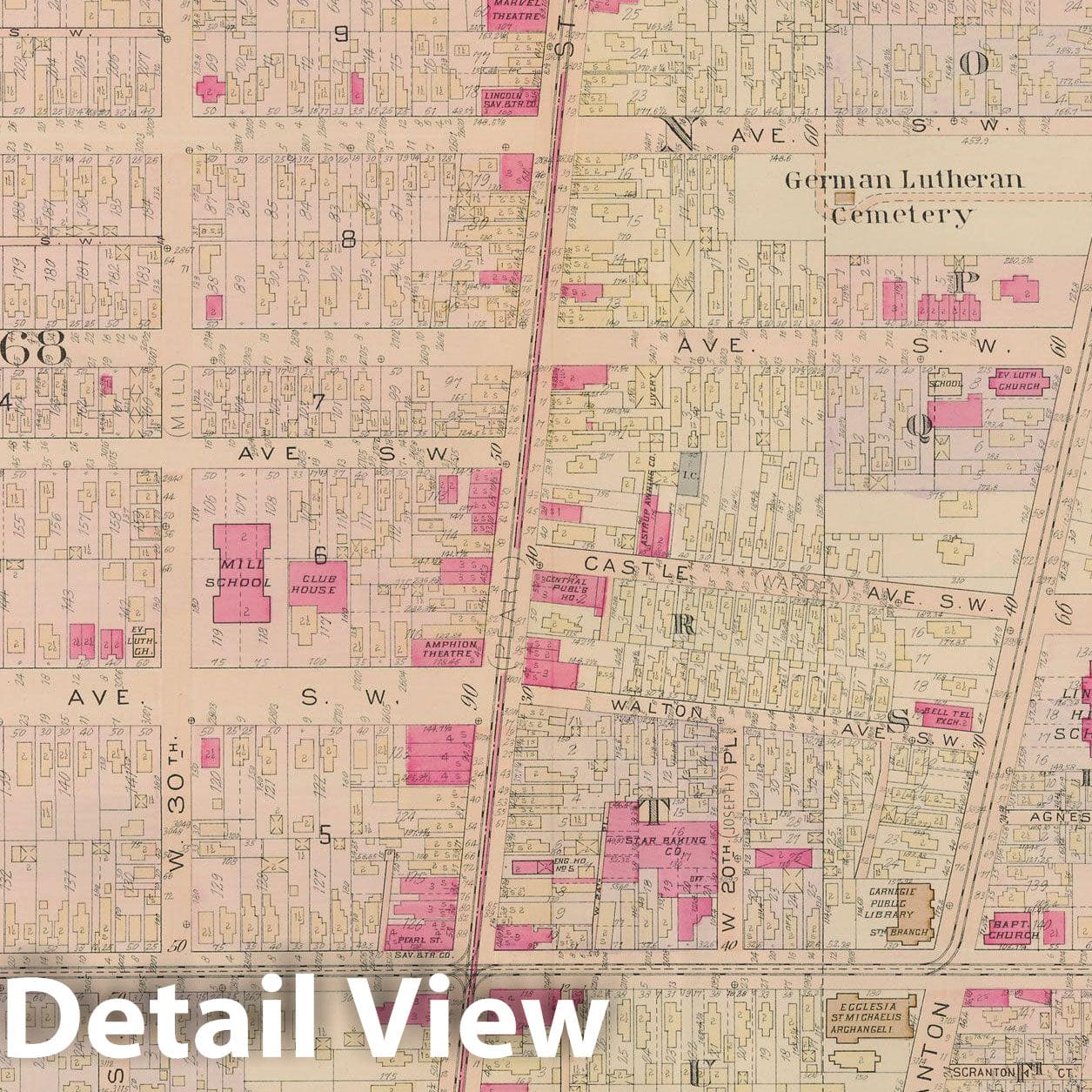 Historic Map : Plat Book of The City of Cleveland, Vol. Two, 1912 Plate 015 , Vintage Wall Art