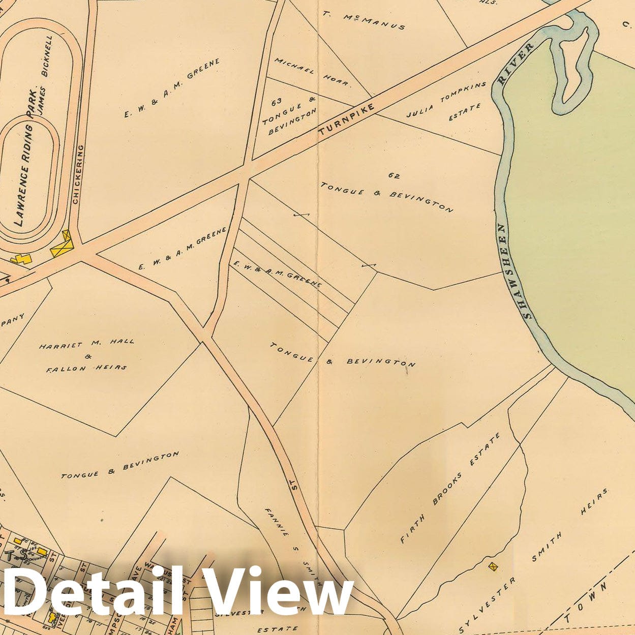 Historic Map : Atlas City of Lawrence and the Towns of Methuen, Andover and North Andover 1906 Plate 015 , Vintage Wall Art