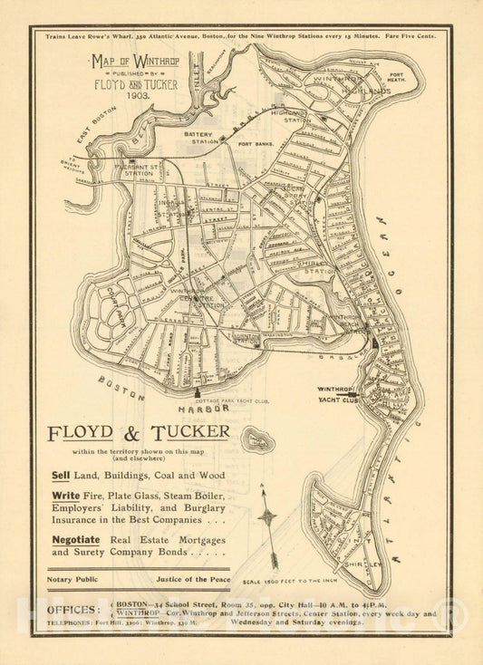 Historic Map : Winthrop 1903 , Vintage Wall Art