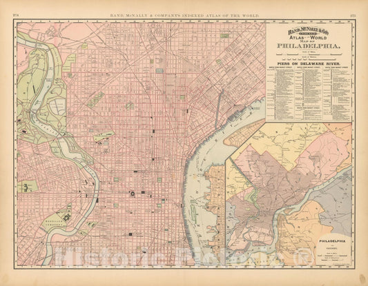 Historic Map : Philadelphia 1894 , Vintage Wall Art