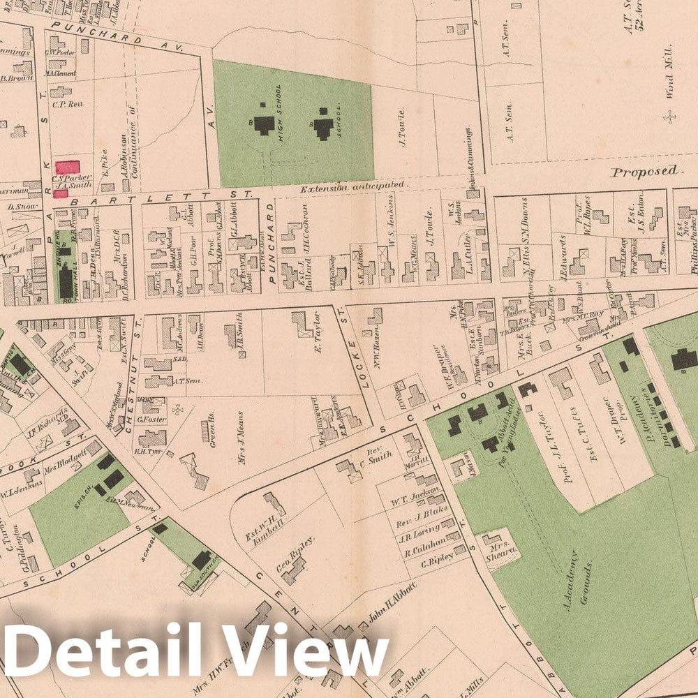 Historic Map : Atlas of Essex County, Andover 1884 , v2, Vintage Wall Art