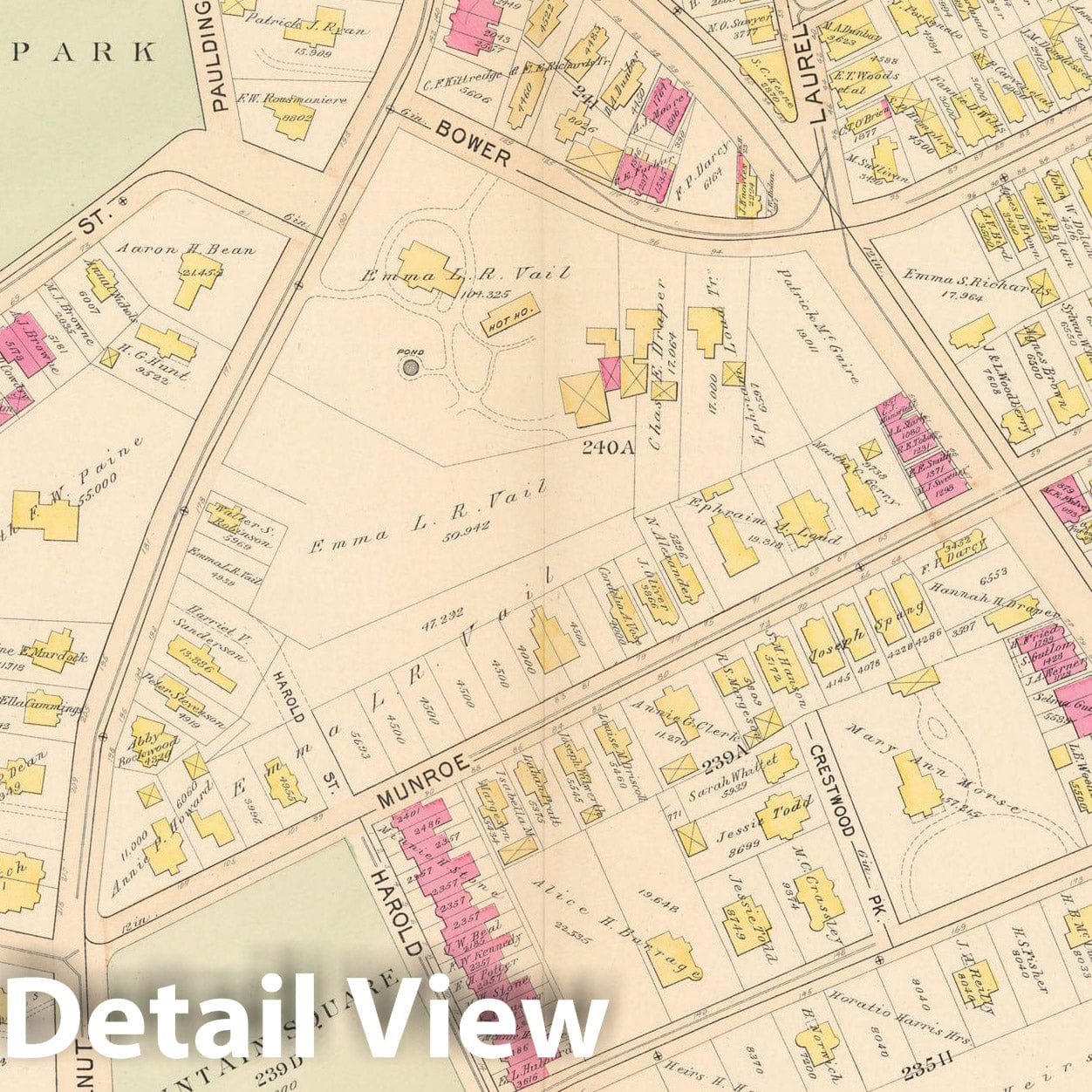Historic Map : Atlas City of Boston Proper 1895 Plate 037 , Vintage Wall Art