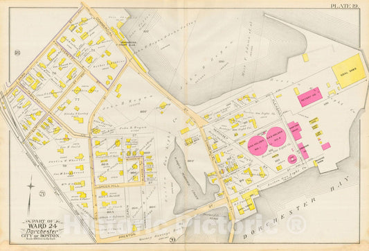 Historic Map : Atlas City of Boston, Vol. 5, Dorchester, Dorchester 1889 Plate 019 , Vintage Wall Art
