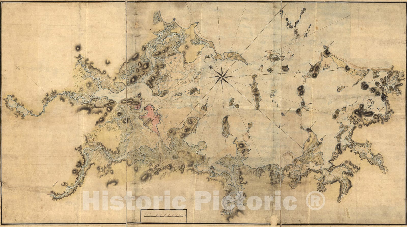 Historic Map : 18th Century Coastal Charts, Boston Harbor 1770 Topographic Map , Vintage Wall Art