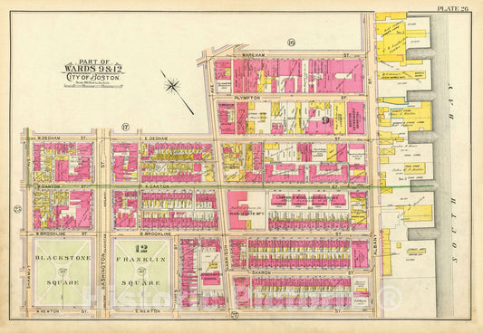 Historic Map : Atlas of Boston Proper, 1902 Plate 026 , Vintage Wall Art