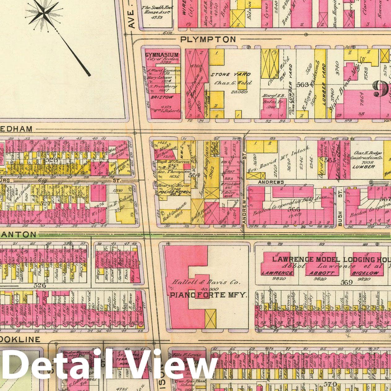 Historic Map : Atlas of Boston Proper, 1902 Plate 026 , Vintage Wall Art