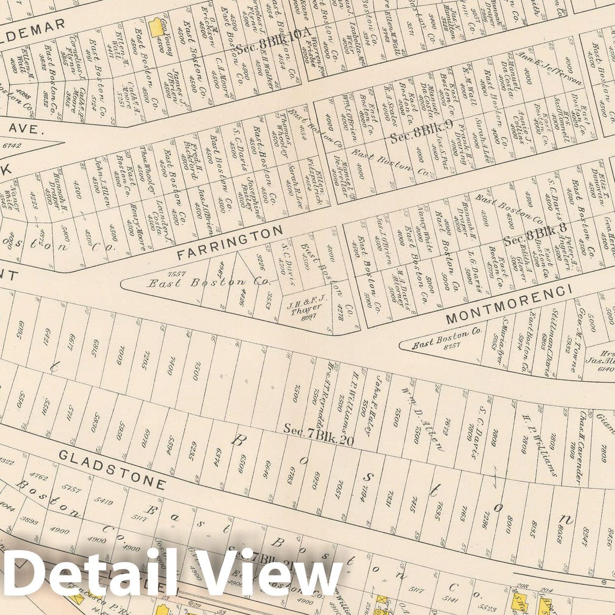 Historic Map : Atlas City of Boston: Charlestown and East Boston, East Boston 1912 Plate 032 , v2, Vintage Wall Art
