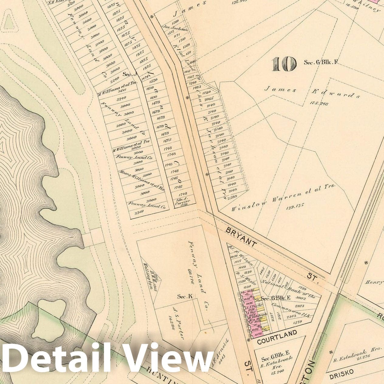 Historic Map : Boston 1895 Plate 024 , Atlas City of Boston Proper & Roxbury , Vintage Wall Art
