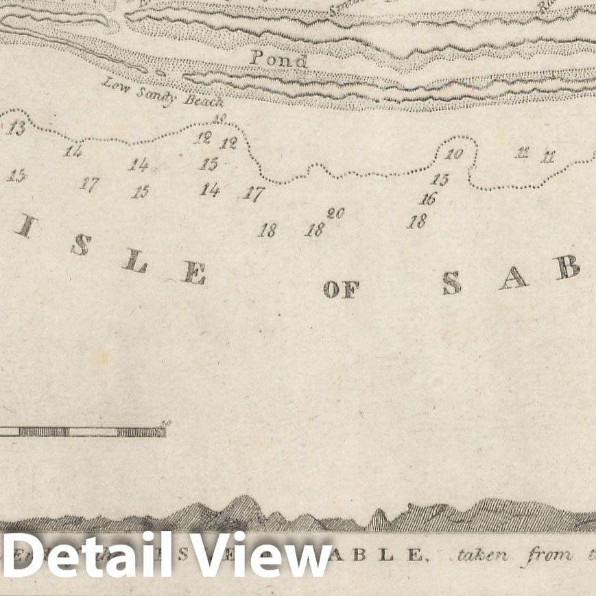 Historic Map : American Coast Pilot, Sable Island 1815 , Vintage Wall Art