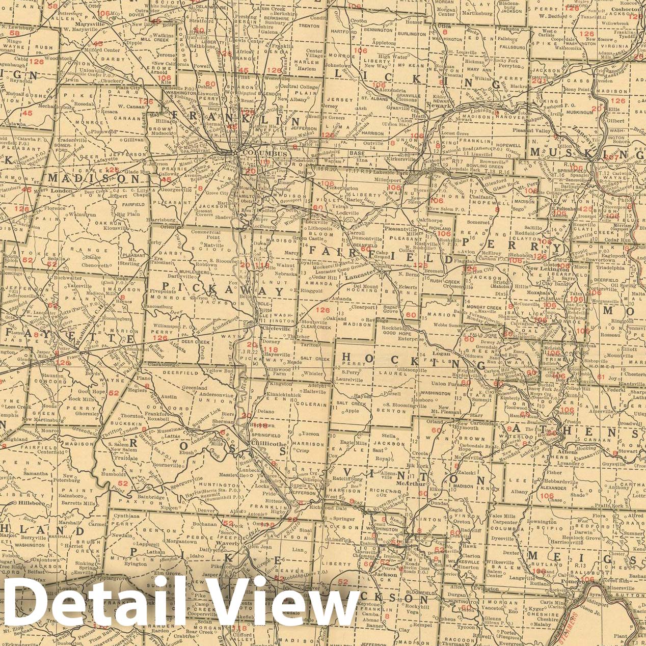 Historic Map : Ohio 1925 , v2, Vintage Wall Art