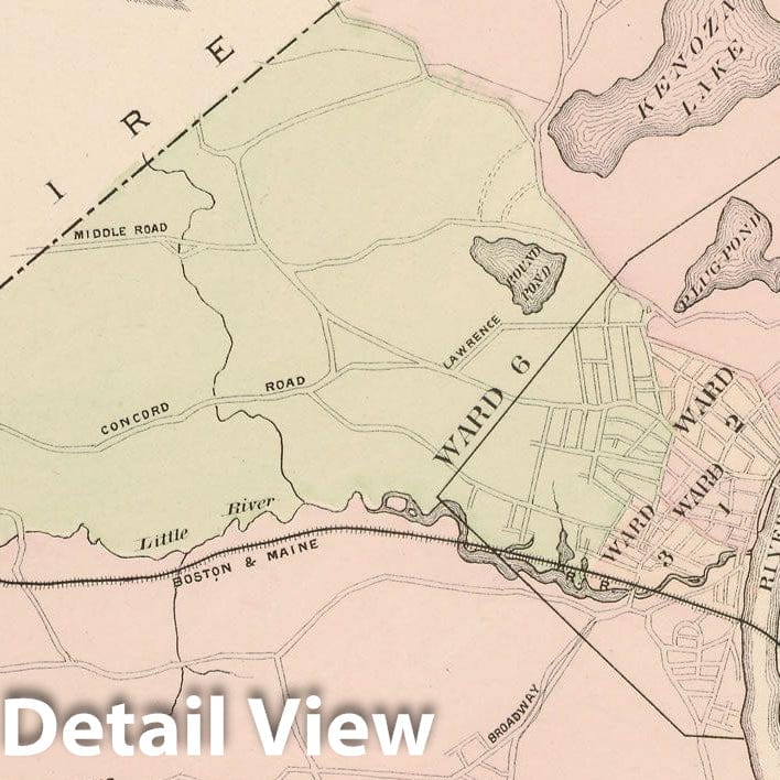 Historic Map : Atlas of Essex County, Haverhill 1884 , Vintage Wall Art