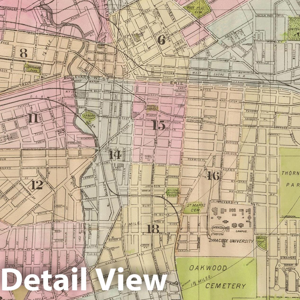 Historic Map : Syracuse, Syracuse 1925 , Vintage Wall Art