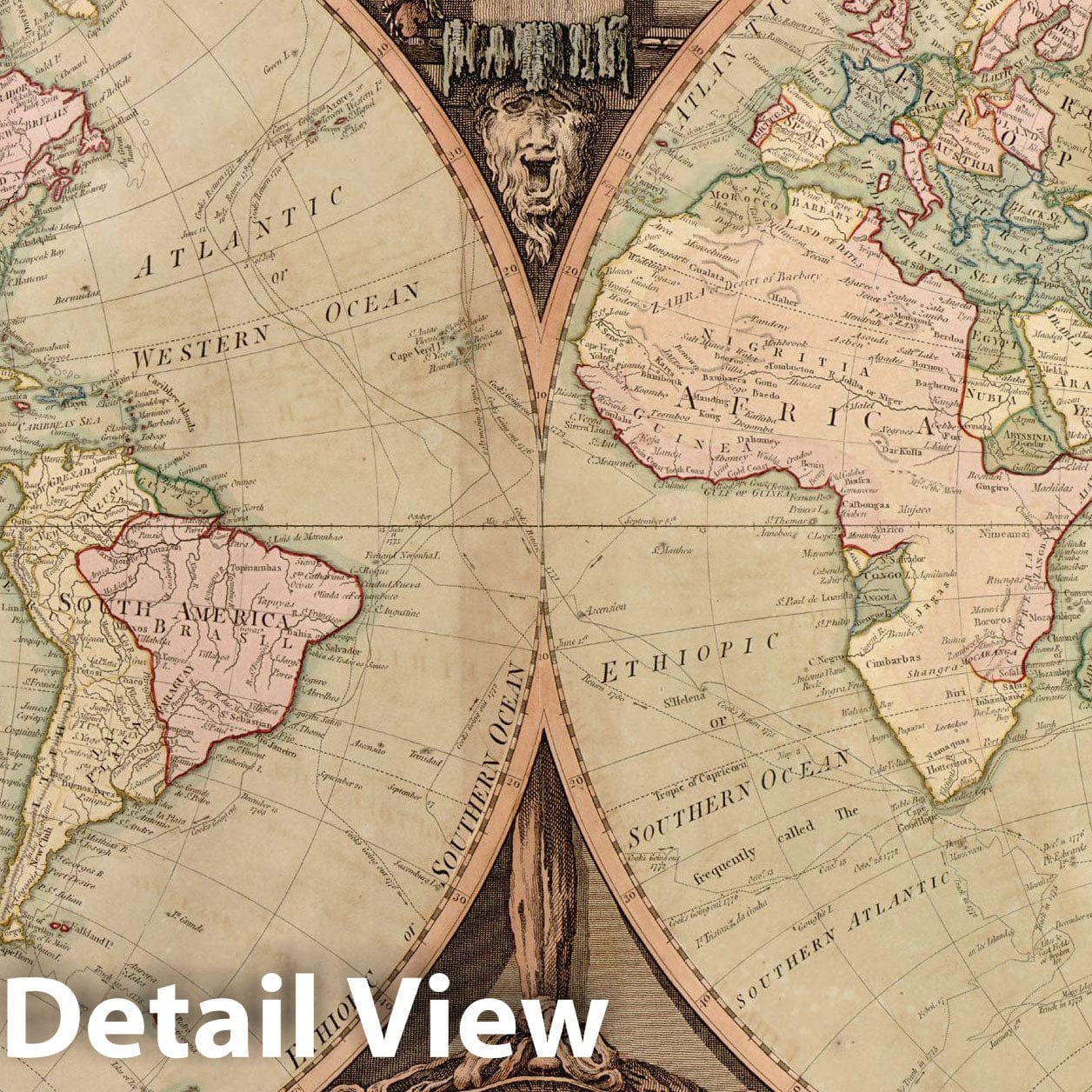 Historic Map : The World 1808 , Vintage Wall Art