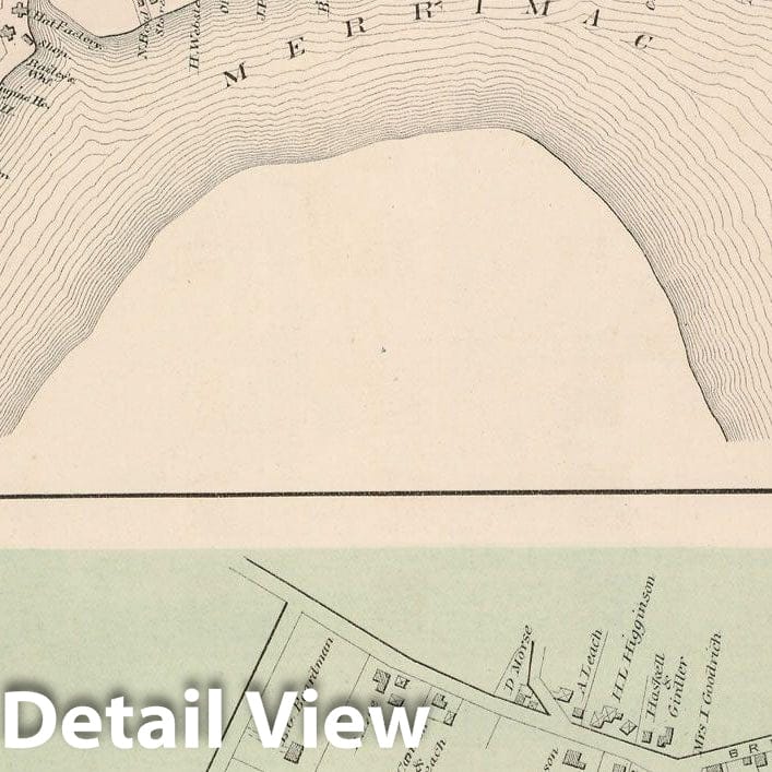 Historic Map : Atlas of Essex County, Amesbury & Manchester & Manchester By The Sea 1884 , Vintage Wall Art