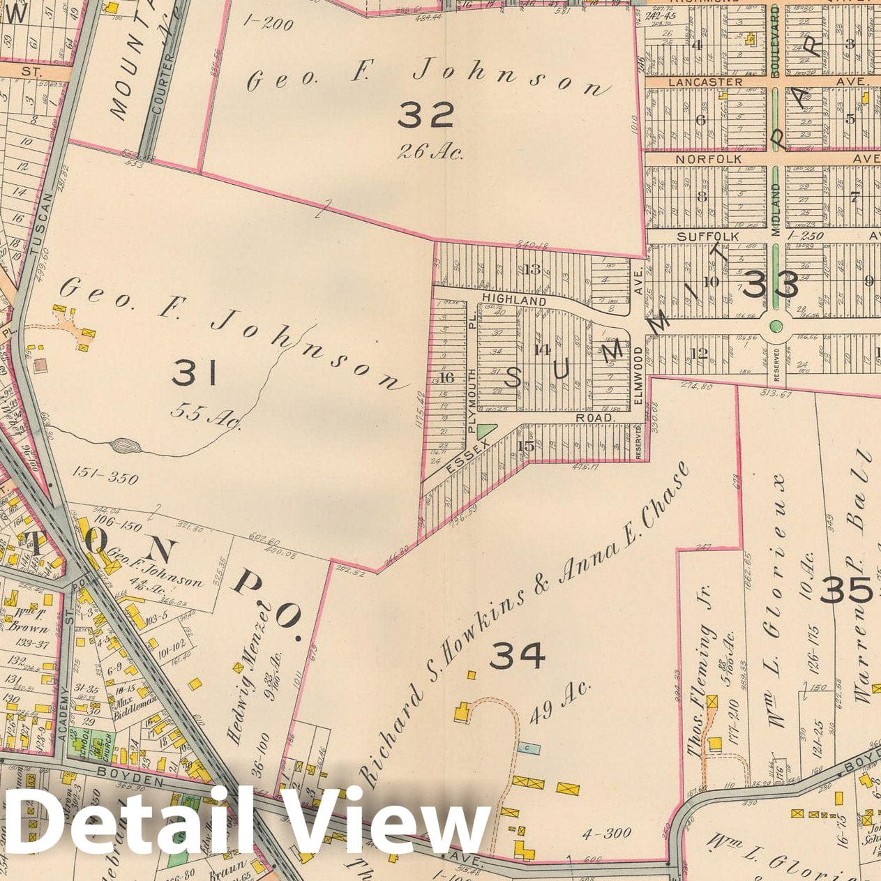 Historic Map : Atlas Oranges, South Orange 1911 Plate 026 , Vintage Wall Art