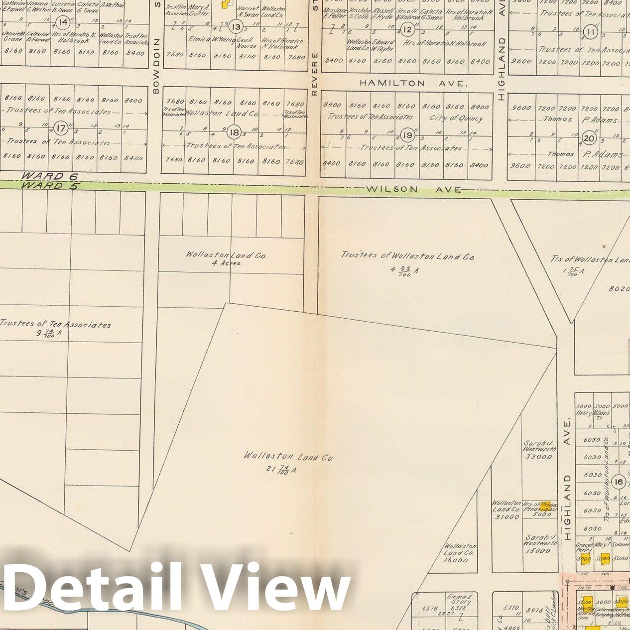 Historic Map : Atlas City of Quincy, Quincy 1907 Plate 011 , Vintage Wall Art