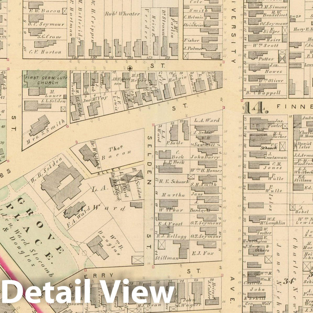 Historic Map : Atlas of Rochester, NY, Rochester 1875 Plate 027 , Vintage Wall Art
