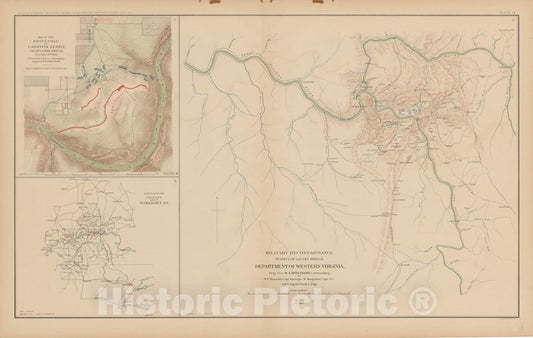 Historic Map : Civil War Atlas of the Union and Confederate Armies, Battles in KY & WV 1895 , Vintage Wall Art