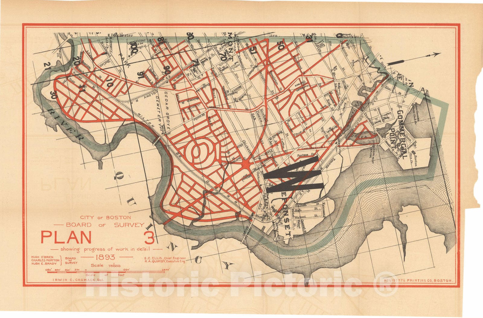 Historic Map : Board of Survey Annual Report, Boston 1893 , v2, Vintage Wall Art