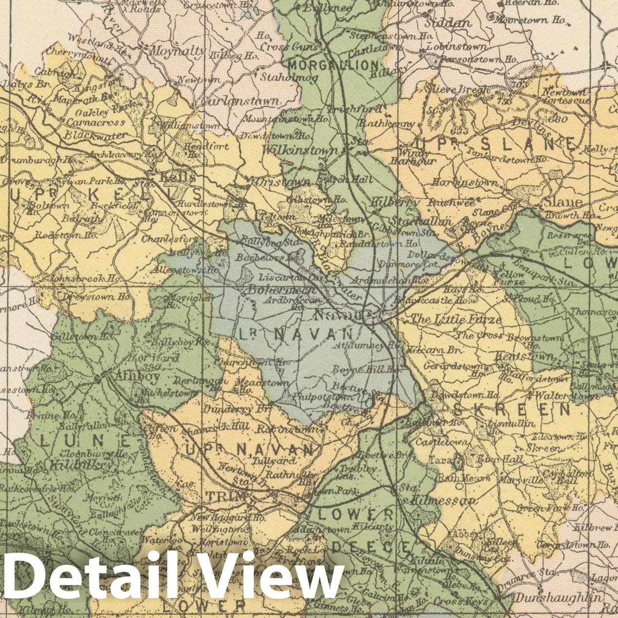 Historic Map : Irish County Maps, Meath 1900 , Vintage Wall Art